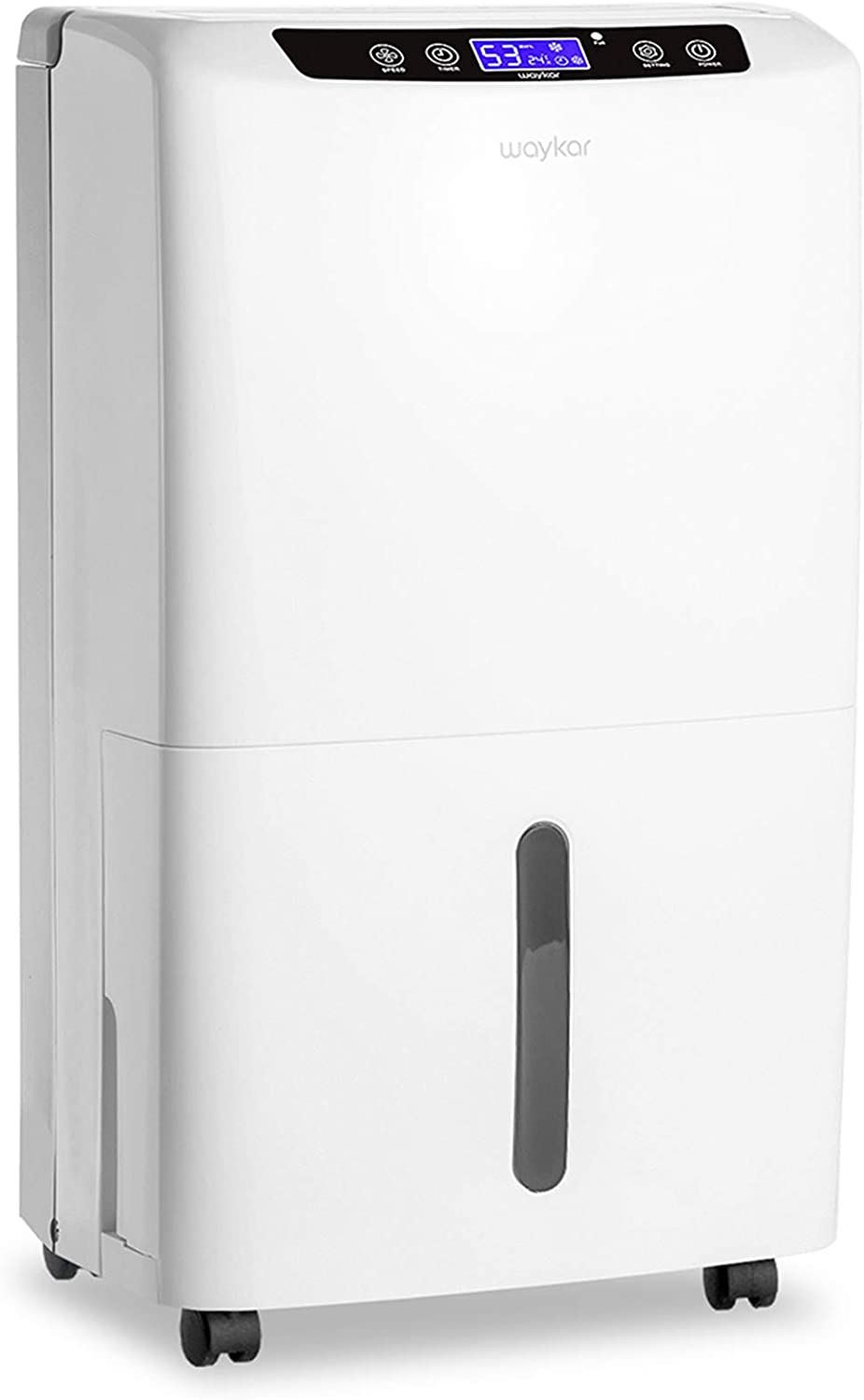 Gree Chalet 70Pint Portable Dehumidifier for Home Basements Bathrooms up to 4500 Sq.Ft Dehumidifiers for Basement Continuous Gravity Drain Casters and Washable Filter with Wheels and Quiet White 